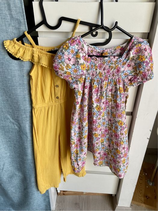 Sukienka zara dziewczęca 110 cm 4-5 lat kwiatki bufki kombinezon