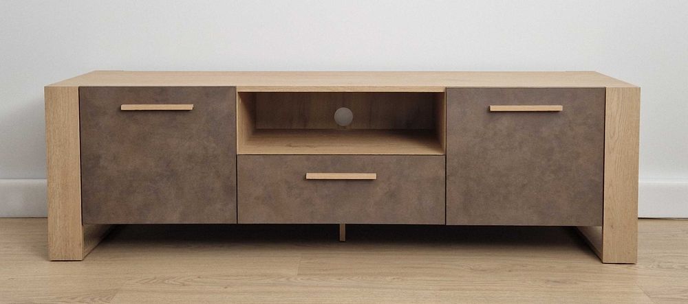 Szafka RTV komoda NUKA 160 cm dąb Cremona / Granada brąz stojąca