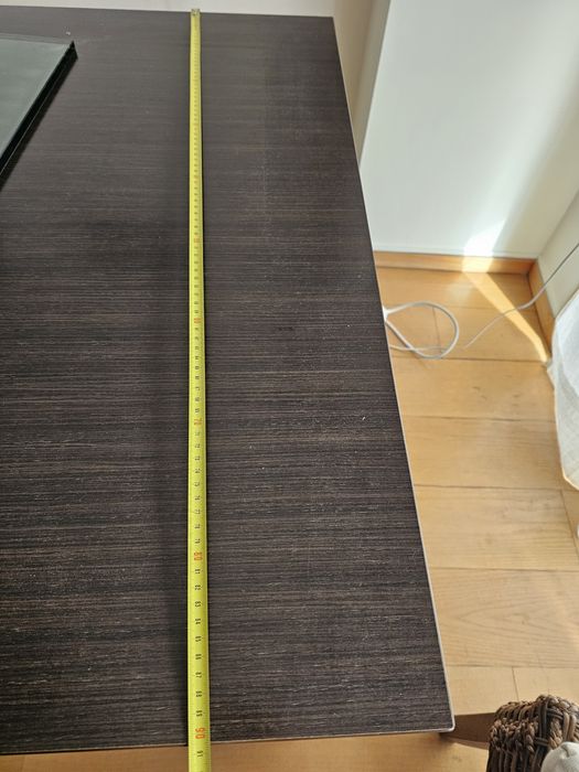 Mesa sala jantar castanha  extensivel com 6 cadeiras