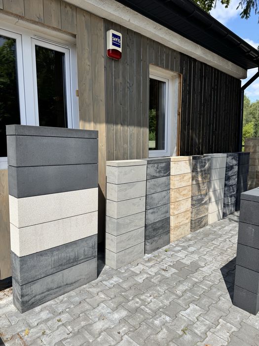 Pustak ogrodzeniowy 80x20x25 Konekt LANG Biały nowoczesny dom