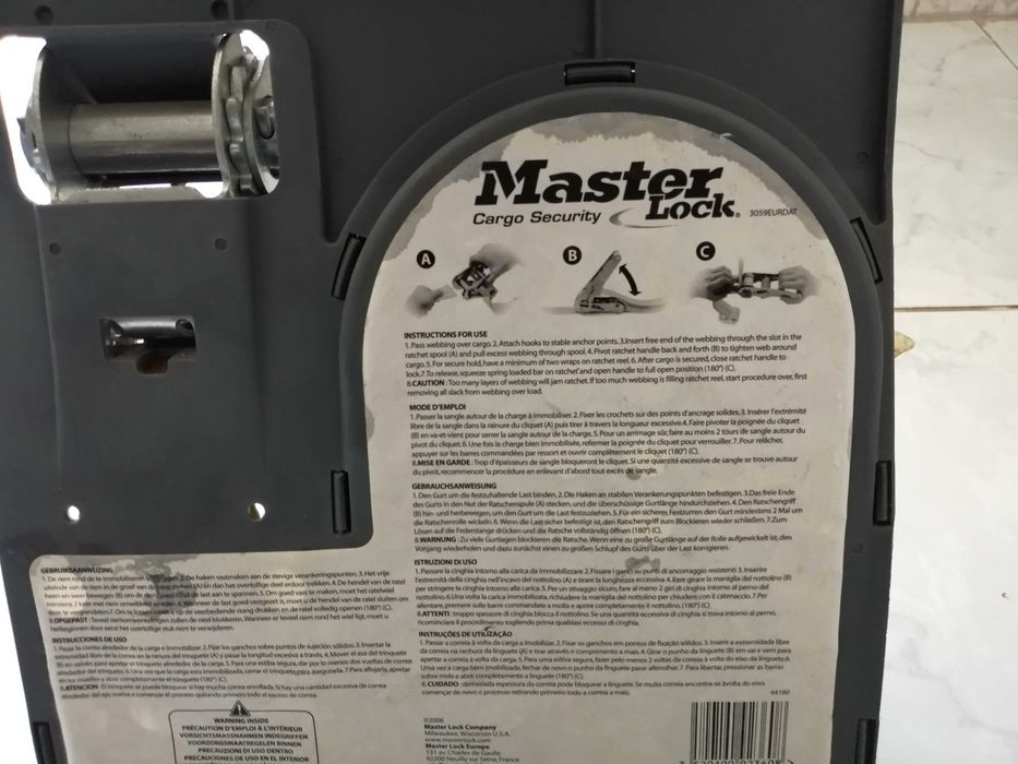correia com fivela master lock cargo security  automóvel e outros novo