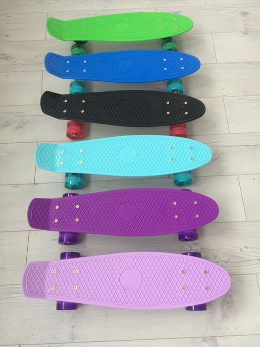 Пенни борд penny board со светящимися колесами пени скейт скейтборд