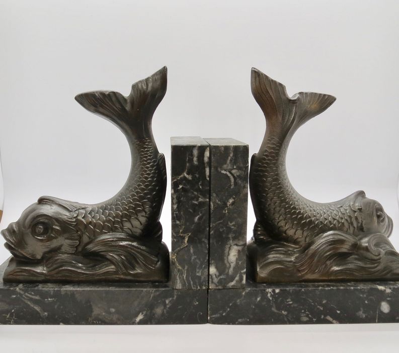 Bronze antigo, suporte para livros