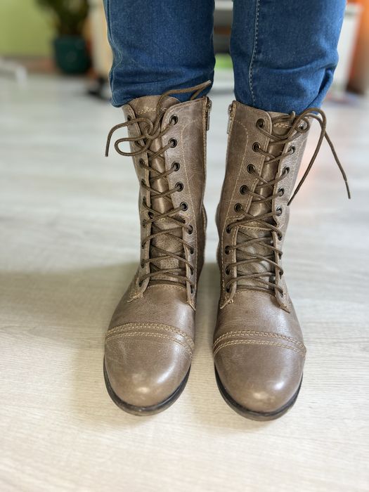 Buty za kostkę skóra trzewiki kozaki botki rozm 39 kozaki