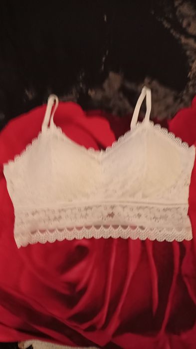 Top koronkowy kremowa biel L