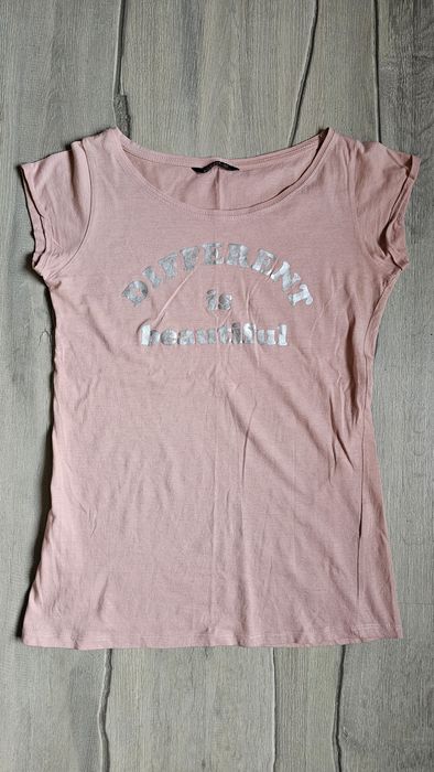 T-shirt diverse, pudrowy róż, r. XS
