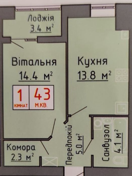 Продам 1кім квартиру у ЖК Тріумф