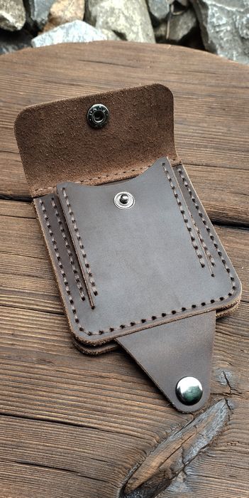 Затискач, гаманець з натуральної шкіри ВРХ