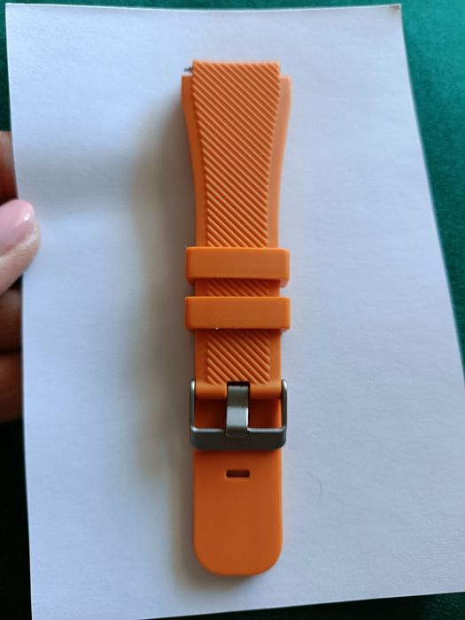 Pomarańczowy silikonowy pasek do zegarka 22 mm  uniwersalny