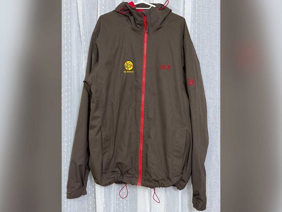 kurtka Jack Wolfskin brązowa kapturem na zamek XXL