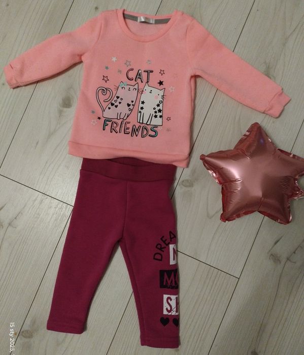 Zestaw jesienno- zimowy  spodnie ocieplane + bluza 74