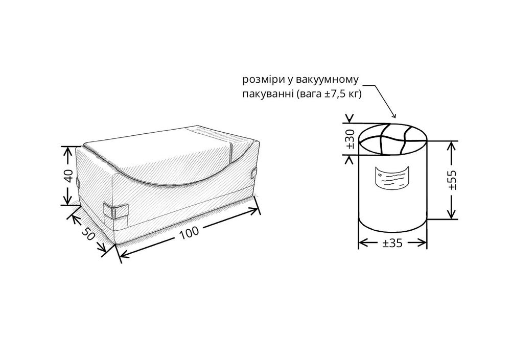 Безкаркасні меблі Lado. Модуль Йоко крісло-пуф