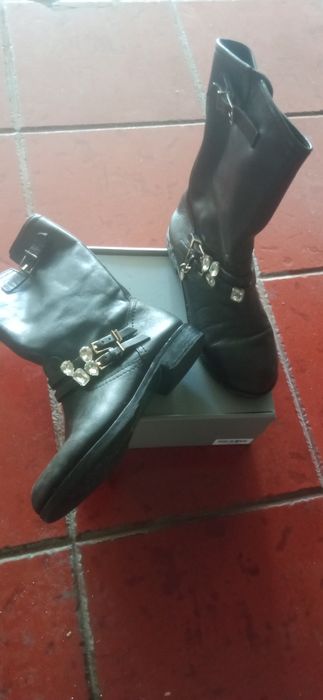 Botas sra preta 38 pele