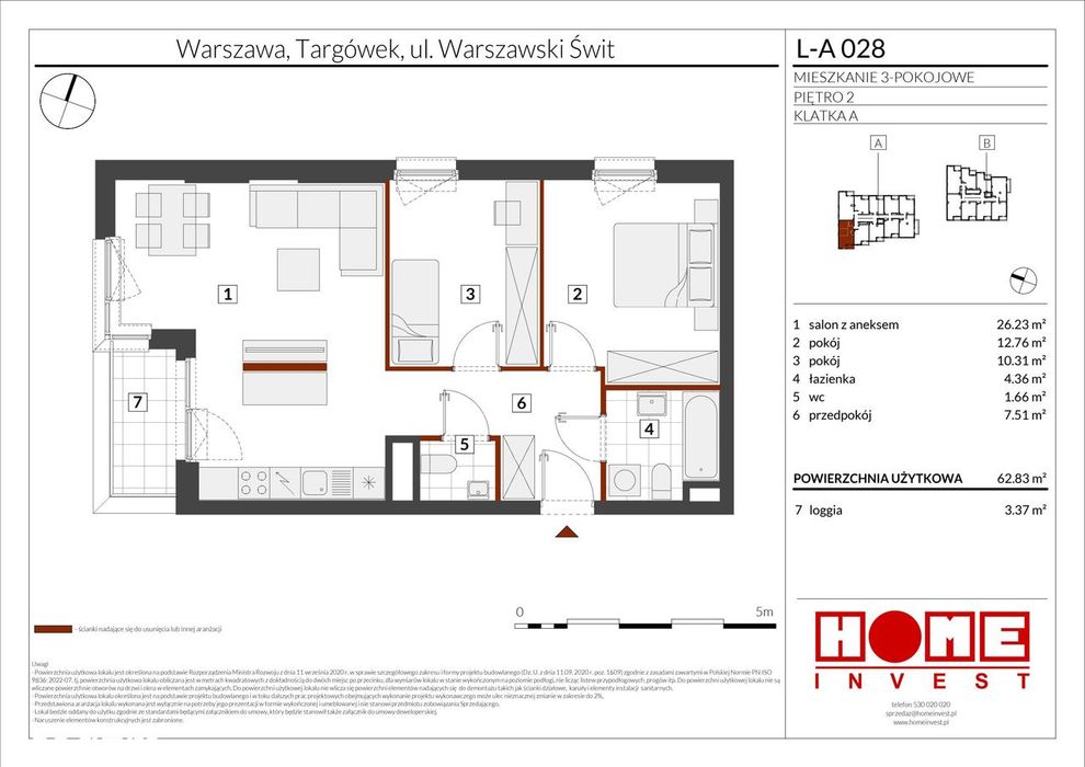 3-pokojowe mieszkanie 62m2 + balkon Bez Prowizji