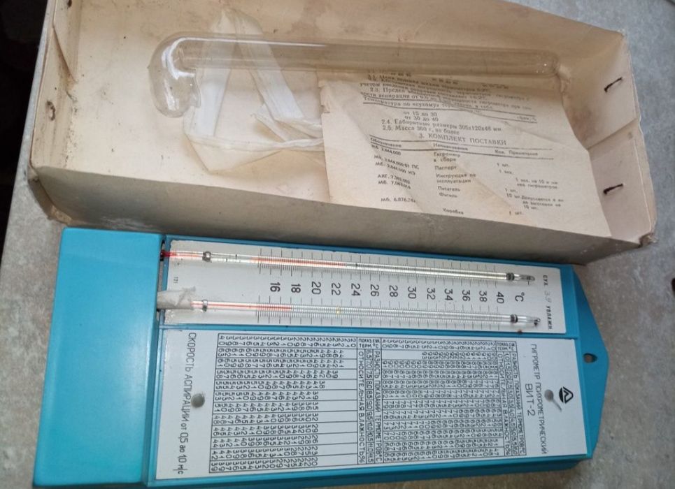 Гігрометр психрометричний ВИТ-2 (психрометр, вимірювач вологості), СРСР