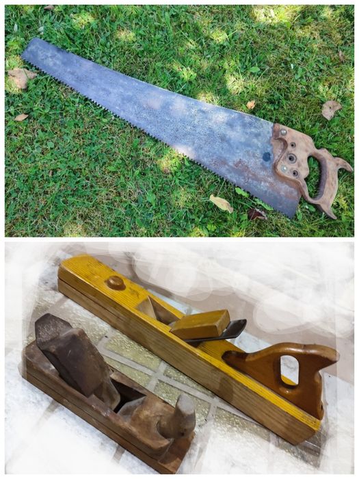 Антикварная пила винтаж 70 см рубанок