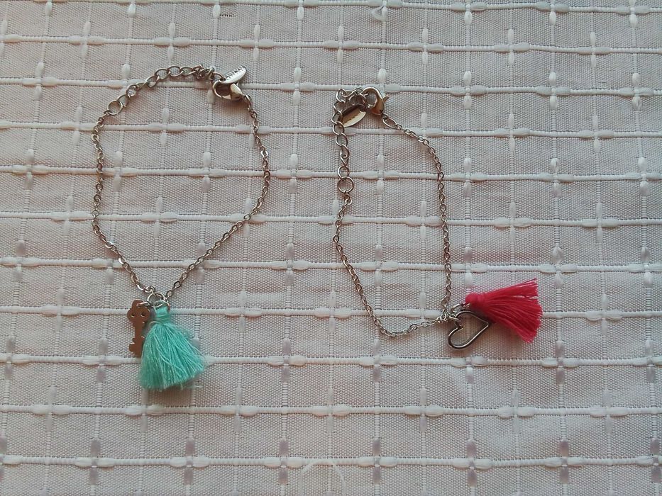 Dwie bransoletki serce i klucz