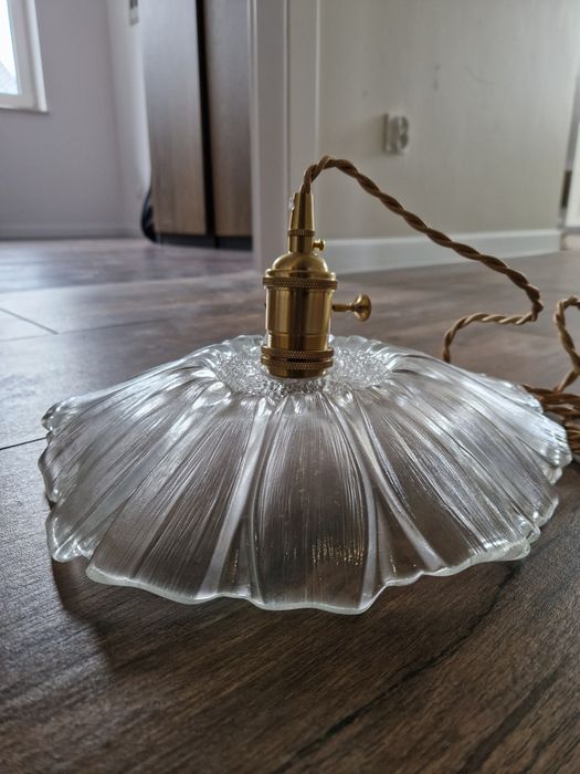 Lampa szklana z złotem/mosiądzem