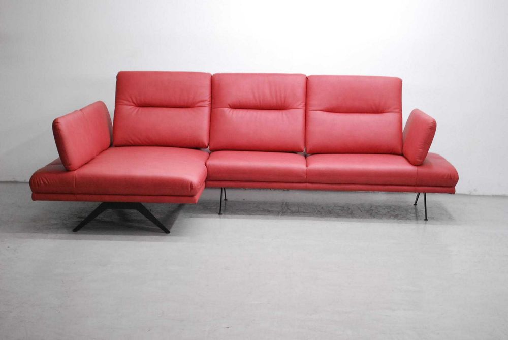 PKŁ NAROŻNIK PROMOCJA regulowana wysokość oparcia eko skóra czerw