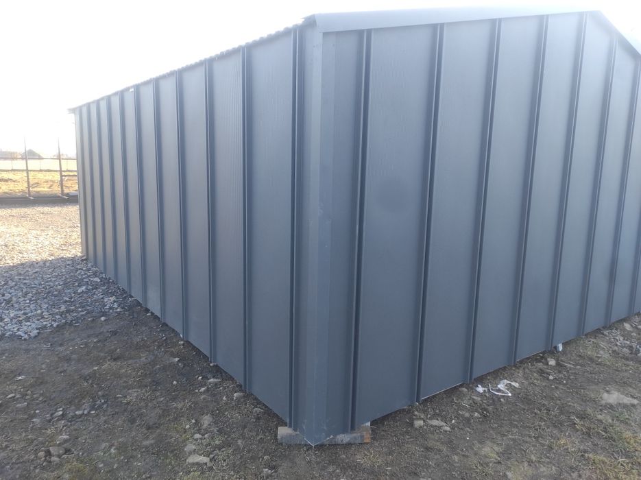 Garaż 5x6na rąbek grafit