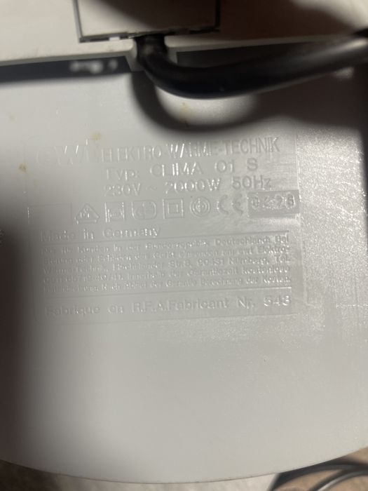 Обігрівач / обогреватель / тепловентилятор ewt 1-2 кВт