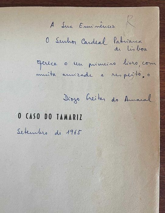 O Caso do Tamariz, Diogo Freitas do Amaral (livro assinado)