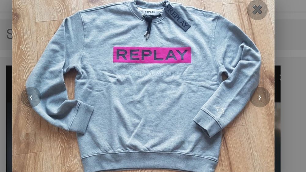 L 40 Replay oryginalna nowa z metką damska bluza  szara bawełniana