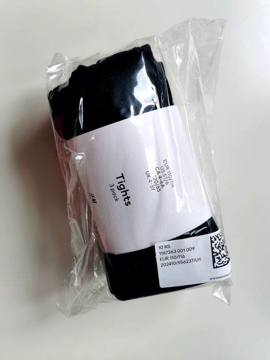 Rajstopy H&M 3pak 110-116cm czarne