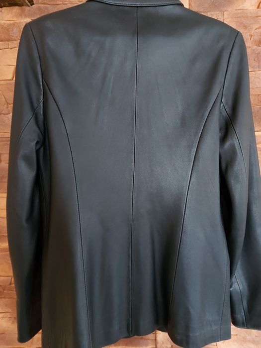 Кожаный пиджак 44 размер