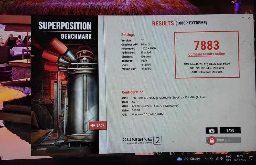 Відеокарта Asus RTX 3070 8gb gddr6 Turbo