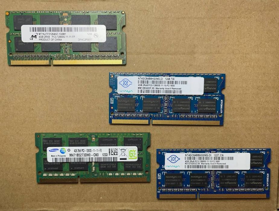 4GB DDR3 / DDR3L SODIMM — оперативна памʼять для ноутбуків, робоча.