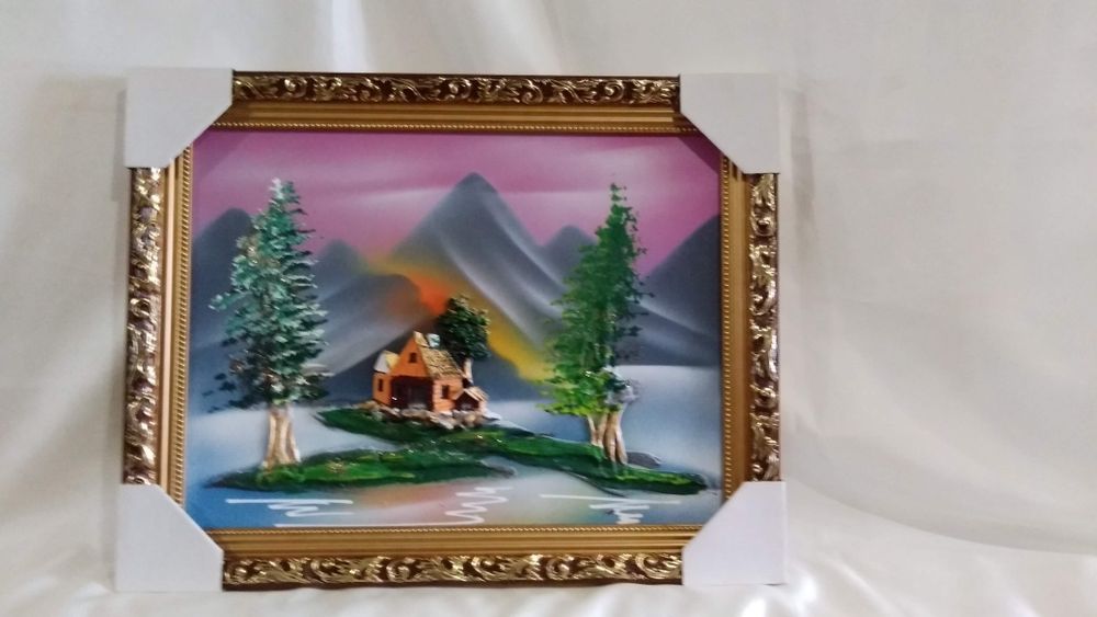 Картина (30х40см.)объемная, аэрография,лепка