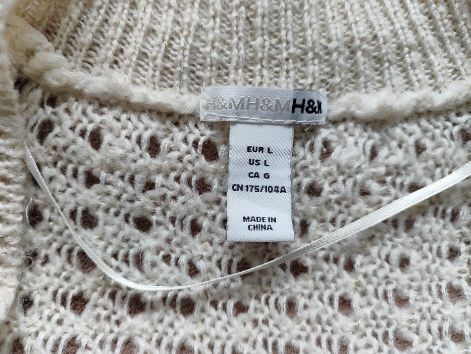 Eleganckie kremowe białe bolerko H&M rozmiar L 40