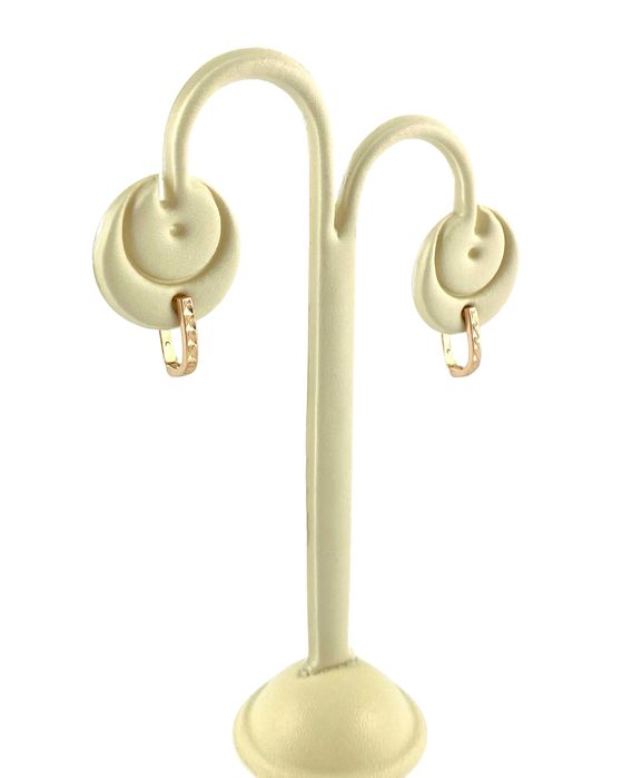 Urocze ZŁOTE kolczyki DIAMENTOWANE zdobienie PRÓBA 585 (14K)