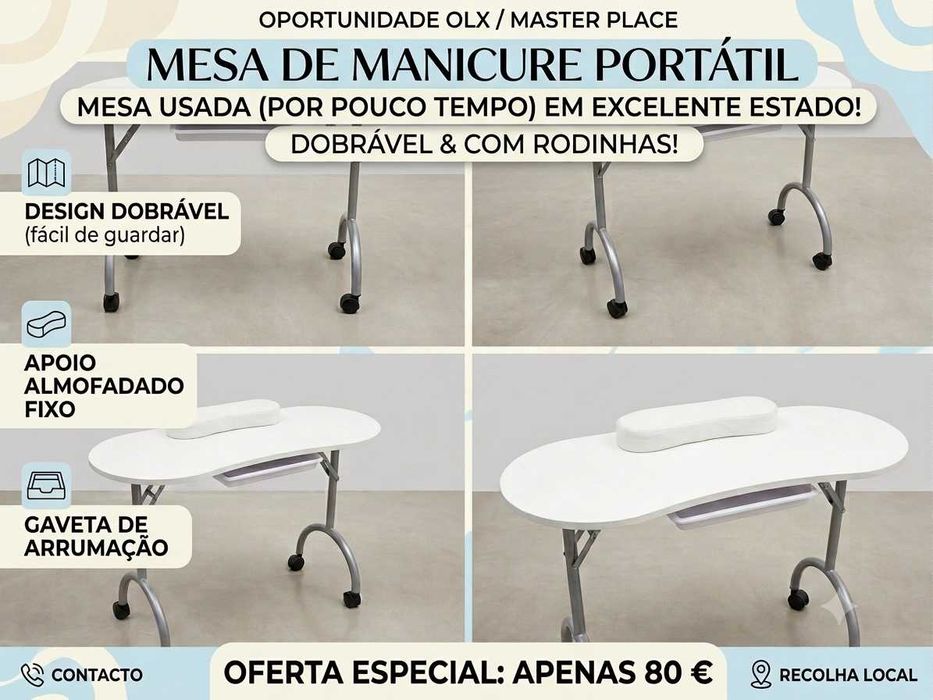 Mesa de manicure portátil
