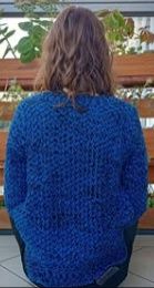 Sweter gruby niebiesko-czarny clockhouse