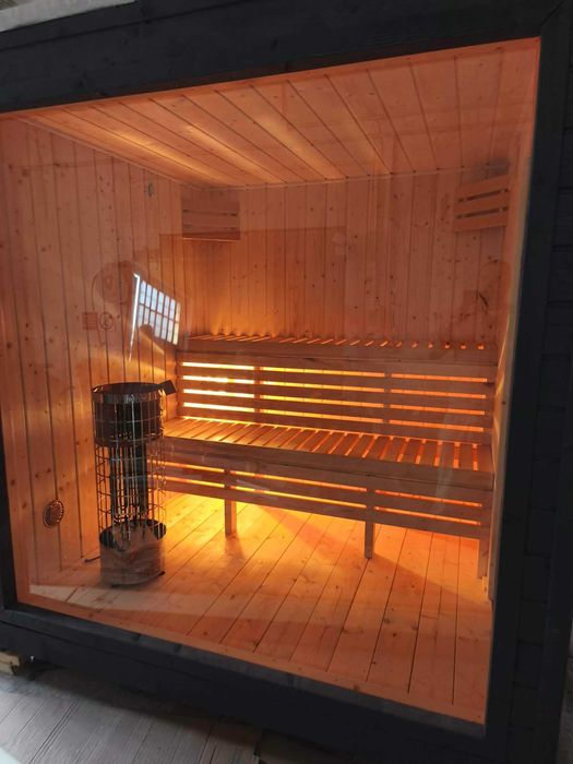 Sauna Ogrodowa Olaya 3 2,3x2,0m Witryna + Ocieplona + Piec
