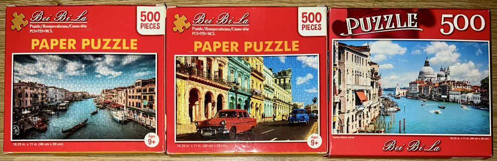 Conjunto 3 puzzles 500 peças