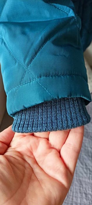 Kurtka jesienno zimowa turkusowa z kapturem rozmiar S