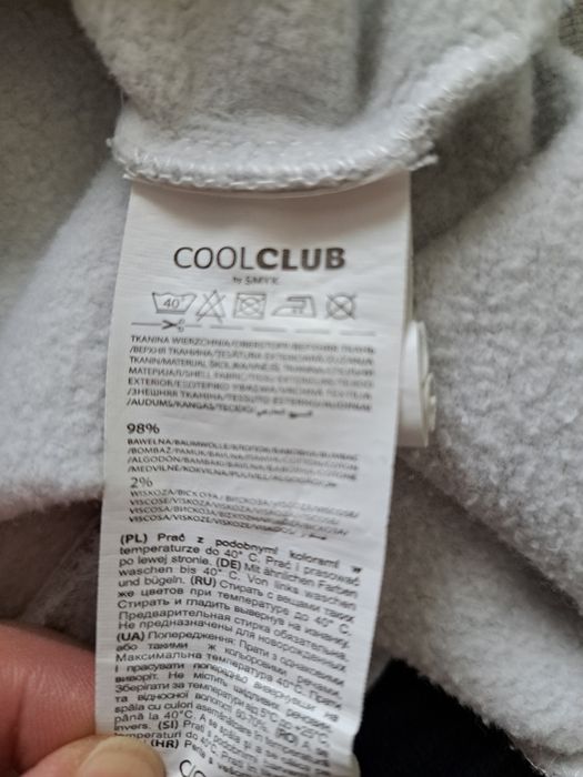 Cool club 2 bluzy szara I czarna ze stichem  140-146