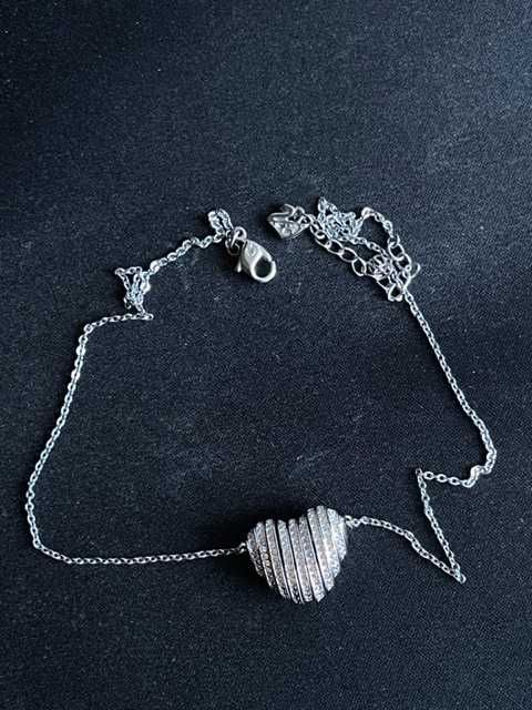 Женская цепочка с фиксированным кулоном «Сердце» Swarovski