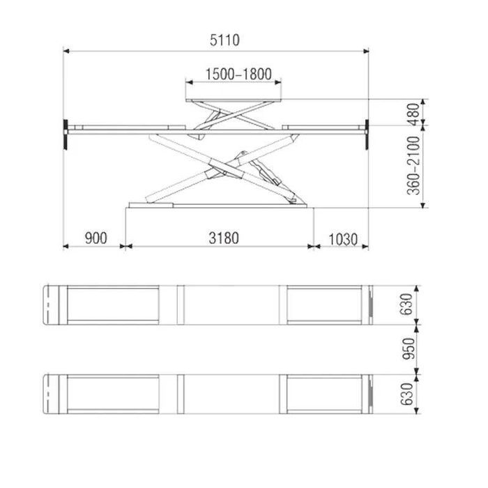 Podnośnik nożycowy specjalistyczny profesjonalny 5T TM