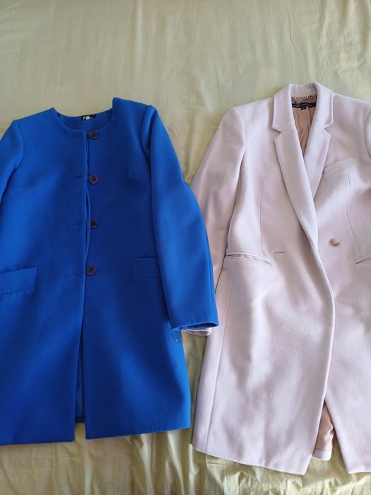 Płaszcz granatowy i beżowy