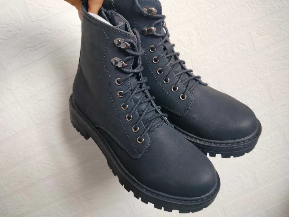 Buty sztyblety botki damskie Cleve 40 27,00cm czarne nubuk