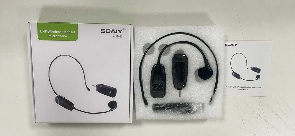 Zestaw Mikrofonowy SOAIY 2W1 Akumulatorowy 3,5MM Bezprzewodowy Do 50 M