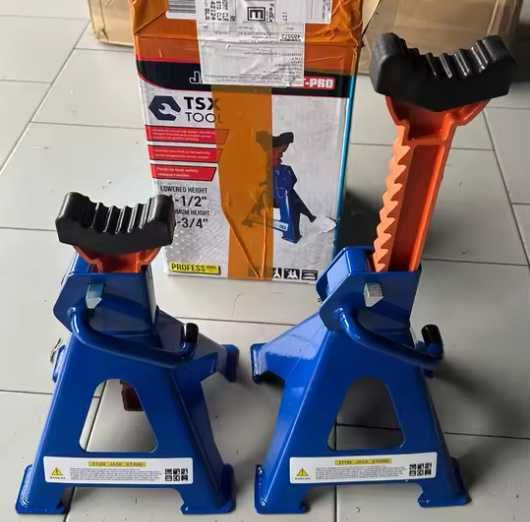 F769 KIT 2 Cavaletes preguiças 3 toneladas em aço resistente bloqueio