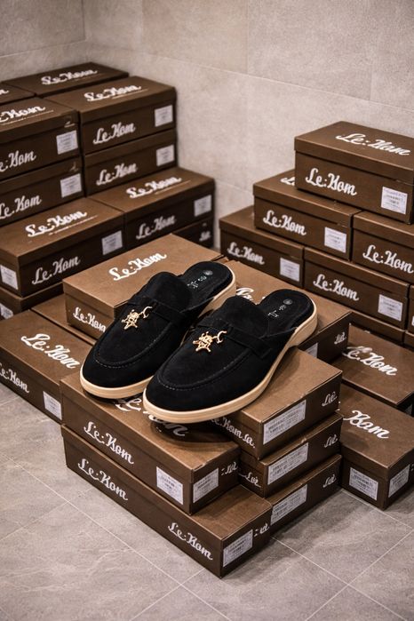 Лофери мюлі жіночі чорні та бежеві