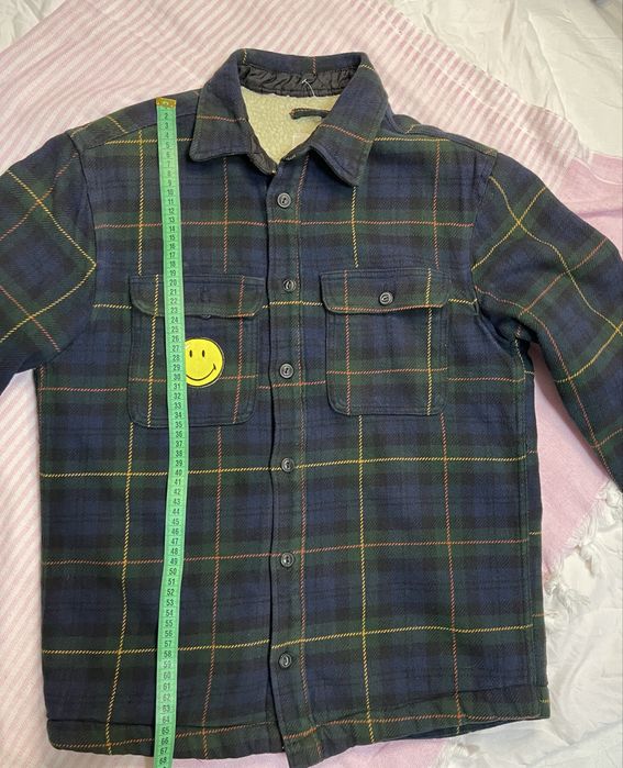 Красивая шерпа тедди рубашка пиджак кофта бомбер в клетку Zara