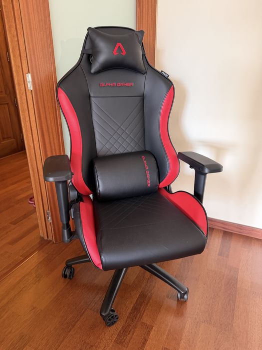 Cadeira de escritorio gaming Alpha Gamer Preta/Vermelha
