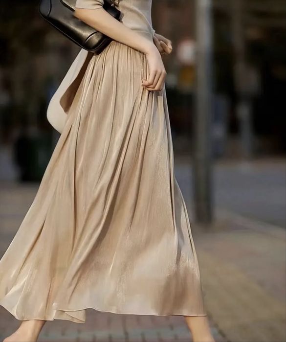 Золотистая длинная юбка Bershka Xs юбка в пол